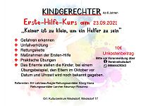 Kindgerechter Erste-Hilfe-Kurs 23.09.2021
