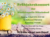 Sa 15.04. Frühjahrskonzert 2023 der MK Nikolsdorf