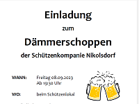 FR. 08.09. Dämmerschoppen mit Musikkapelle Nikolsdorf