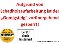 Gomigsteig Sperre bis voraussichtlich 03.05.2025