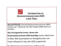 INFO Heizkostenzuschuss 2025 - Land Tirol