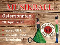 So, 20.04. - Musikball, Kultursaal Nikolsdorf