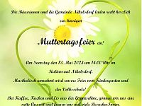Sa 13.05. Muttertagsfeier 14 Uhr Kultursaal