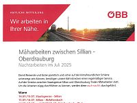 30.07-01.08. - ÖBB Info - Mäharbeiten in der Nacht