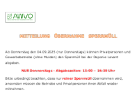 AB 04.09. - Donnerstags - Sperrmüllabgabe für Private & Gewerbe in Lavant