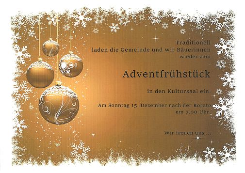 Adventfrühstück Bäuerinnen
