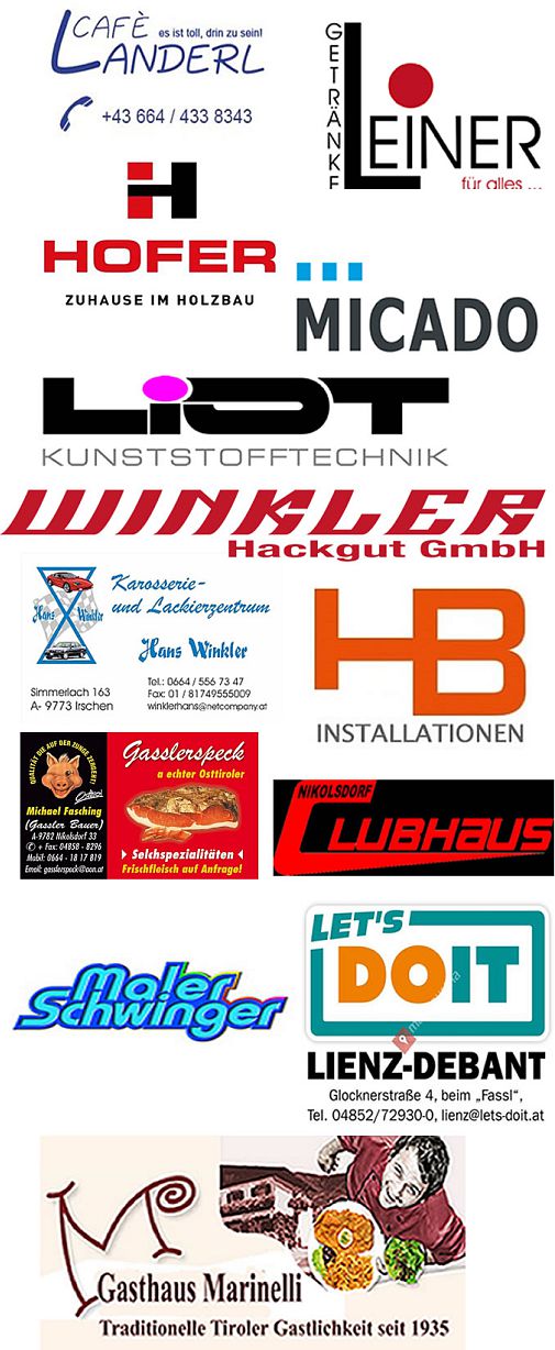 Sponsoren Fußball Nikolsdorf (Bandenwerbung)