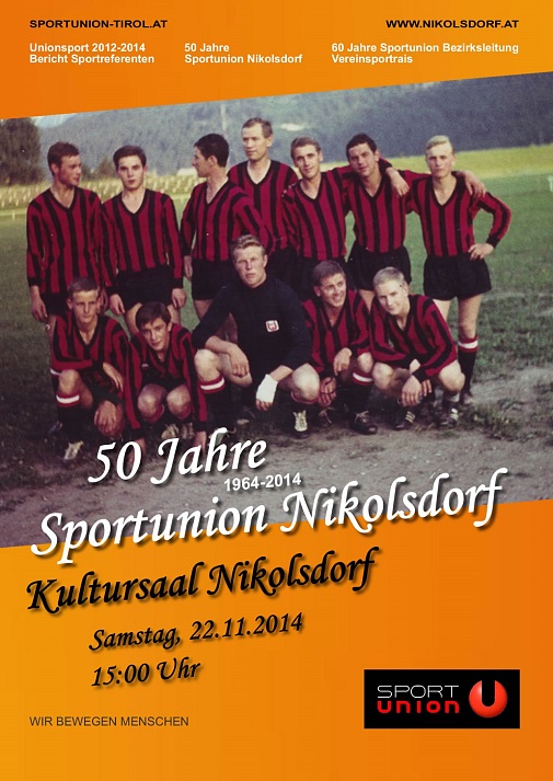 Einladung 50 Jahre Sportunion Nikolsdorf