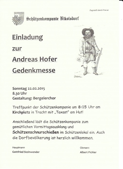 Einladung Hofer