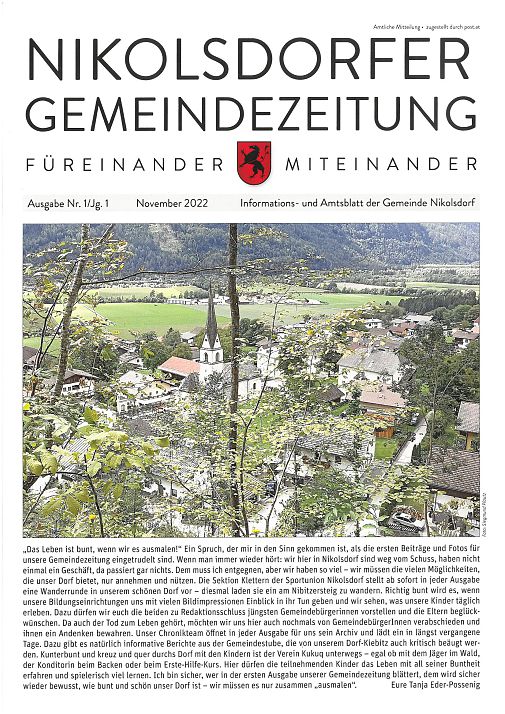 Nikolsdorfer Gemeindzeitung Nov2022