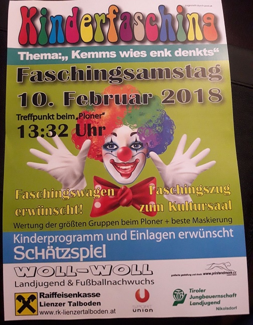 Plakat Kinderfasching