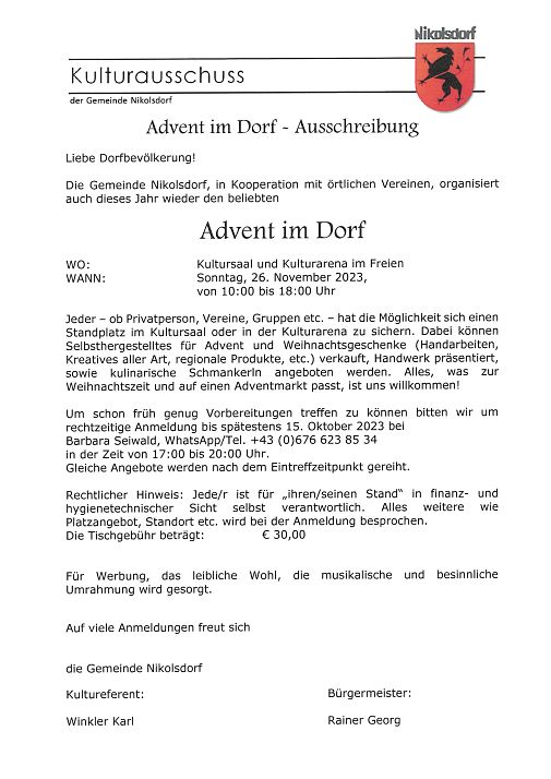 Ausschreibung