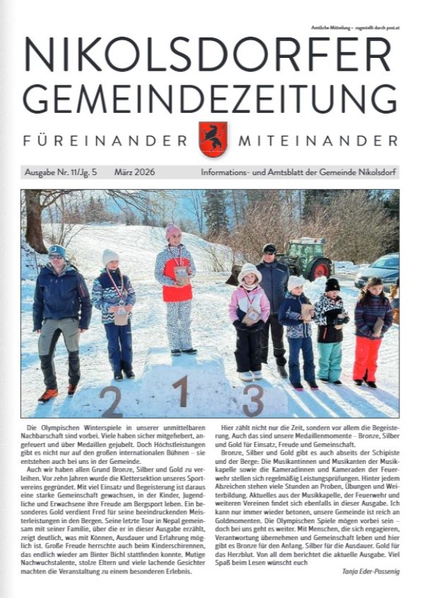 Gemeindezeitung Ausgabe März 2026